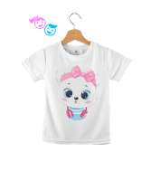 Sevimli kedicik baskılı Beyaz Çocuk Unisex - Tisho