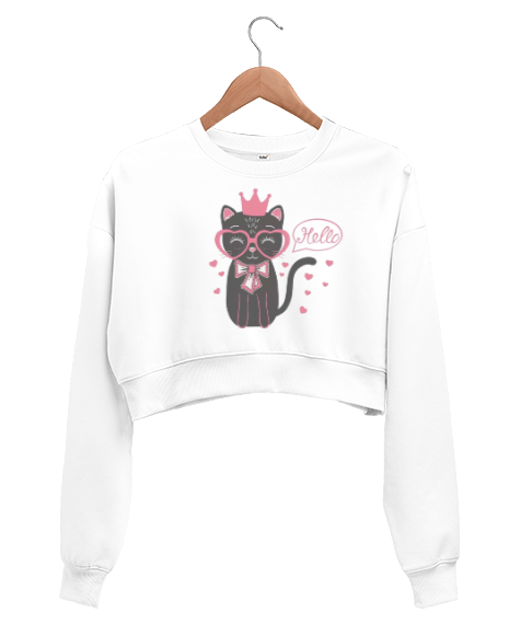 Tisho - Sevimli kediler Kadın Crop Sweatshirt