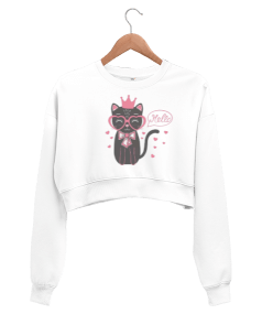 Sevimli kediler Kadın Crop Sweatshirt - Tisho