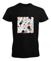 Sevimli Kediler Siyah Erkek Tişört - Tisho