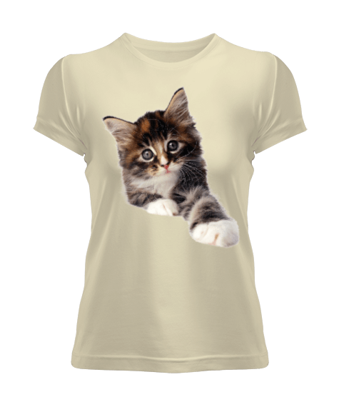 Tisho - Sevimli Kedili Kadın Tişört Kadın Tişört