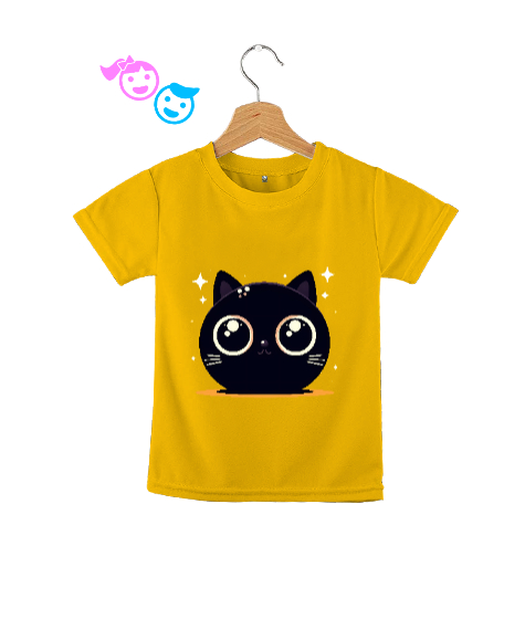 Tisho - Sevimli Kedili Sarı Çocuk Unisex