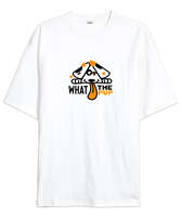 Sevimli Köpek Beyaz Oversize Unisex Tişört - Tisho