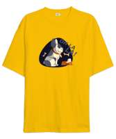 Sevimli Köpek - Dog Sarı Oversize Unisex Tişört - Tisho