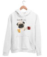 Sevimli Köpek - Günaydın - Good Morning Beyaz Unisex Kapşonlu Sweatshirt - Tisho