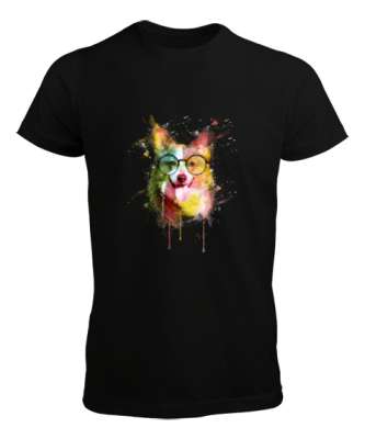 SEVİMLİ KÖPEK Siyah Erkek Tişört - Tisho