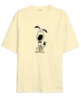 Sevimli Köpek - Sweet Dog V1 Krem Oversize Unisex Tişört - Tisho