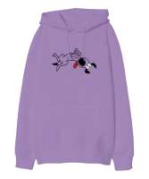 Sevimli Köpek - Sweet Dog V2 Lila Oversize Unisex Kapüşonlu Sweatshirt - Tisho