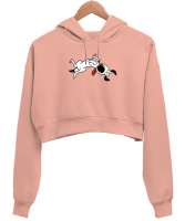 Sevimli Köpek - Sweet Dog V2 Yavru Ağzı Kadın Crop Hoodie Kapüşonlu Sweatshirt - Tisho