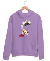 Sevimli Köpekler - Aklımdasın - Seni Düşünüp Bekliyorum Lila Unisex Kapşonlu Sweatshirt - Tisho
