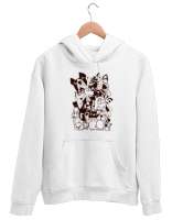 Sevimli Köpekler - Cute Dogs Beyaz Unisex Kapşonlu Sweatshirt - Tisho