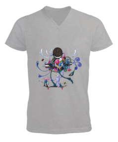 Sevimli Kurabiye Canavarları Erkek Kısa Kol V Yaka Tişört - Tisho