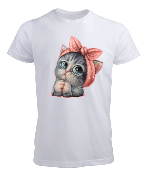 Sevimli Minik Kedi Erkek Tişört - Tisho