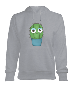 Sevimli Mutlu Kaktüs Kadın Kapşonlu Hoodie Sweatshirt - Tisho