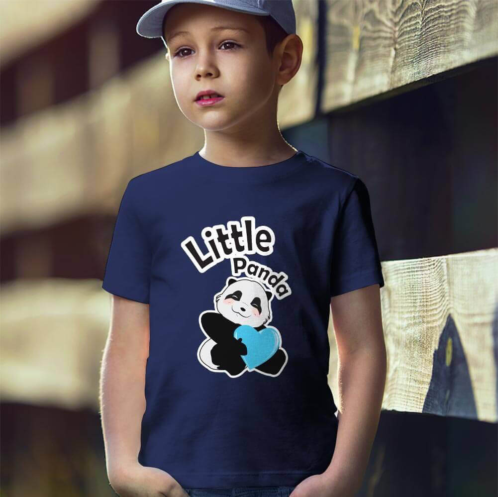 Sevimli Panda Erkek Çocuk Tişört - Tekli Kombin