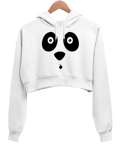 Tisho - sevimli panda Kadın Crop Hoodie Kapüşonlu Sweatshirt