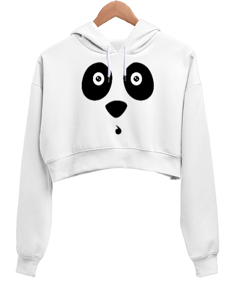 sevimli panda Kadın Crop Hoodie Kapüşonlu Sweatshirt - Tisho