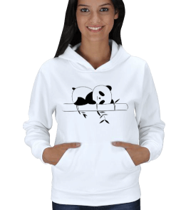 Sevimli Panda Kadın Kapşonlu - Tisho