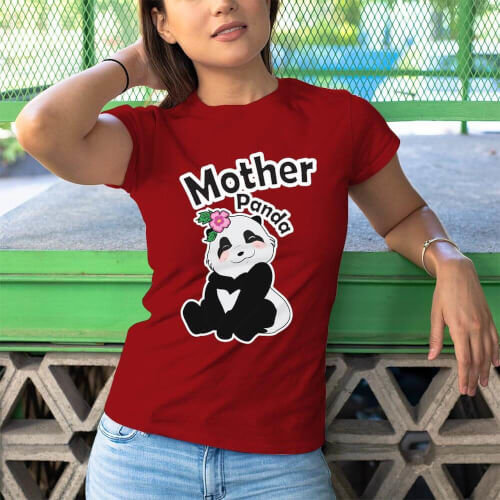 Sevimli Panda Kadın Tişört - Tekli Kombin