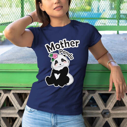 Sevimli Panda Kadın Tişört - Tekli Kombin - Thumbnail