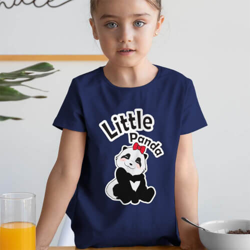 Sevimli Panda Kız Çocuk Tişört - Tekli Kombin