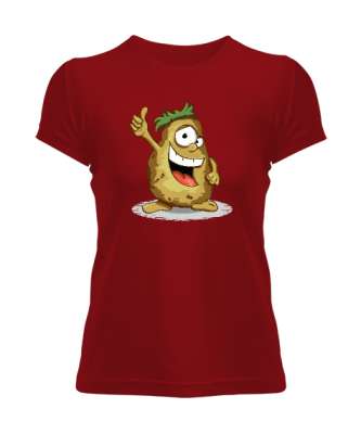 Sevimli Patates - Potato Kırmızı Kadın Tişört - Tisho