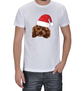 Sevimli Poodle Yılbaşı Erkek Tişört - Tisho