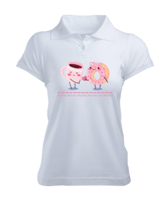 Sevimli şekiller Kadın Polo Yaka Tişört - Tisho