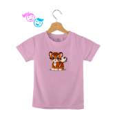 Sevimli Yavru Kaplan Resimli Pembe Çocuk Unisex - Tisho