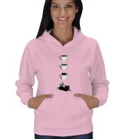 Sevimli Yavru Kedi Tasarımlı Kadın Kapşonlu - Tisho