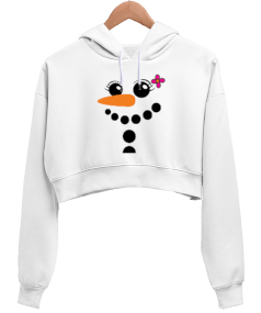 SEVİMLİ YÜZLER Kadın Crop Hoodie Kapüşonlu Sweatshirt - Tisho