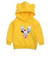 SEVİMLİLER Sarı Unisex Çocuk Ayı Hoodie Kapşonlu - Tisho