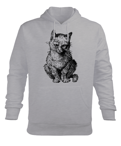 Tisho - Sevimsiz Kedi Erkek Kapüşonlu Hoodie Sweatshirt