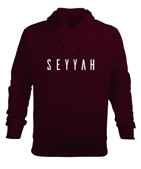 Tisho - Seyyah Bordo TiNCiR Erkek Kapüşonlu Hoodie Sweatshirt