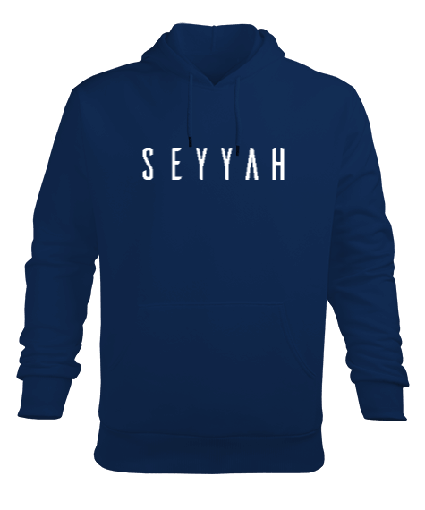 Tisho - Seyyah Mavi TiNCiR Erkek Kapüşonlu Hoodie Sweatshirt