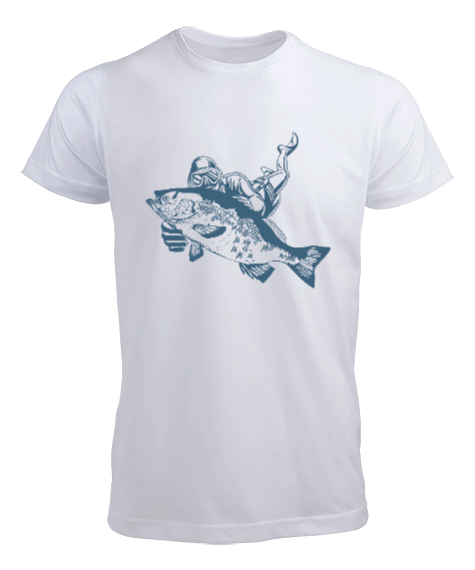 Tisho - SF-04 Dalgıç ve Balık Erkek Tişört