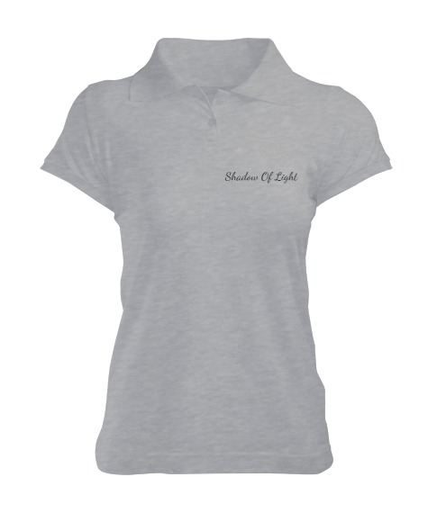 Tisho - Shadow Of Light yazılı tişört yakalı Kadın Polo Yaka Tişört