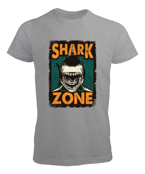 Tisho - Shark - Köpekbalığı Alanı Gri Erkek Tişört
