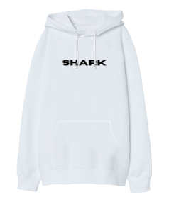 SHARK Oversize Unisex Kapüşonlu Sweatshirt - Thumbnail