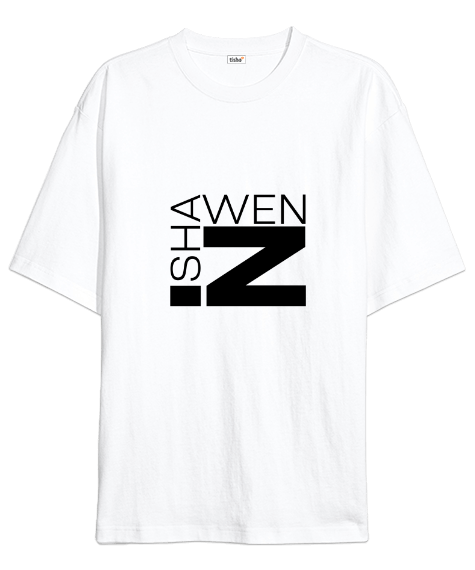 Tisho - SHAWENZ Logo Baskılı Beyaz Oversize Unisex Tişört
