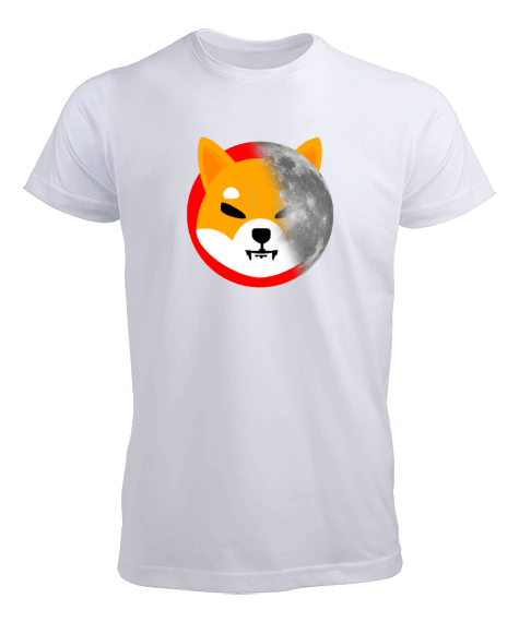 Tisho - SHIB to the Moon Shiba Inu v1T Beyaz Erkek Tişört