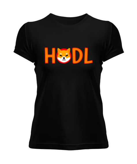 Tisho - Shiba Inu HODL v3T Black W Kadın Tişört