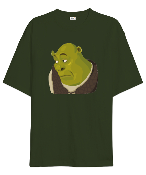 Tisho - Shrek Komik Mizah Haki Yeşili Oversize Unisex Tişört