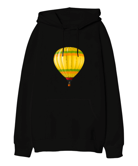 Tisho - Sıcak Hava Balonlu Oversize Unisex Kapüşonlu Sweatshirt
