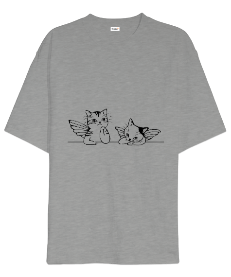 Tisho - Sıkılan Kediler Oversize Unisex Tişört