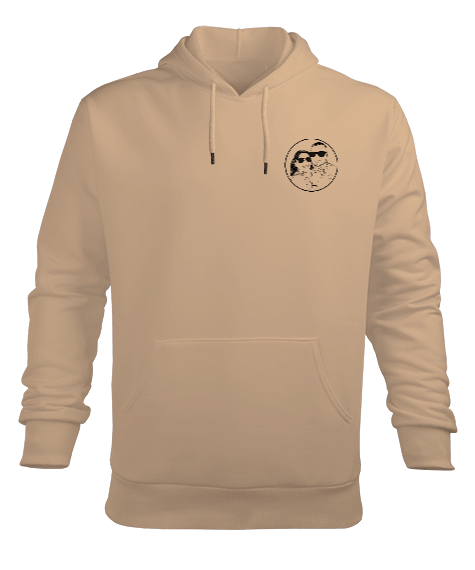 Tisho - Siluet Baskılı Erkek Kapüşonlu Hoodie Sweatshirt