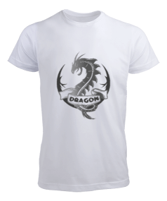 Tisho - Sırt baskılı dragon tasarım Erkek Tişört