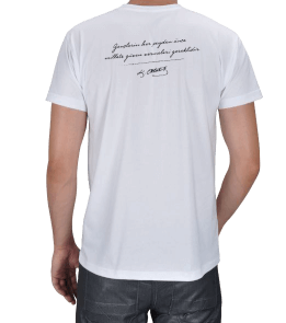 Sırt yazılı bayraklı beyaz Atatürk tişört Erkek Tişört - Thumbnail