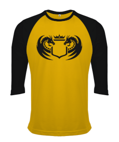 Siyah Ejderha Logo Orjinal Reglan 3/4 Kol Unisex Tişört - Tisho