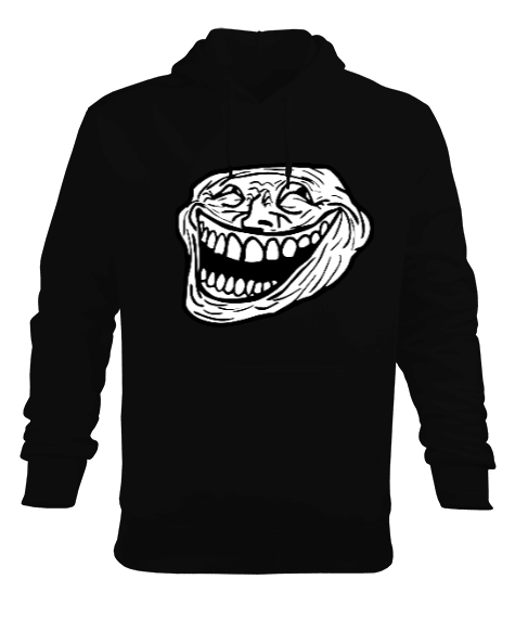 Tisho - Siyah Erkek Baskılı Kapüşonlu Sweatshirt Erkek Kapüşonlu Hoodie Sweatshirt